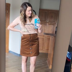 Cabi Brown Button Up Skirt